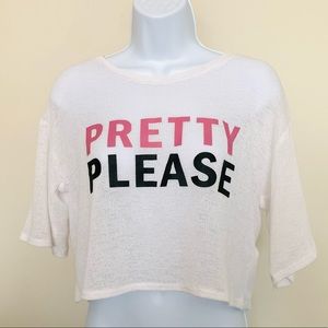 “Pretty Please” White Crop Top